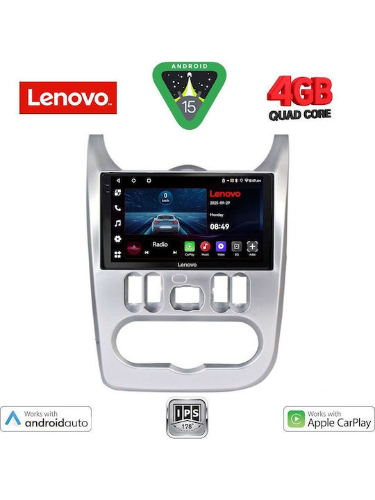 Lenovo Car Audio System for Renault Logan Dacia Duster / Logan / Sandero 2006-2012 (Bluetooth/USB/AUX/WiFi/GPS/Apple-Carplay/Android-Auto) with Touch Screen 9"