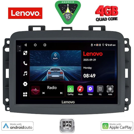 Lenovo Car Audio System for Fiat 500L 2012 (Bluetooth/USB/AUX/WiFi/GPS/Apple-Carplay/Android-Auto) with Touch Screen 10"