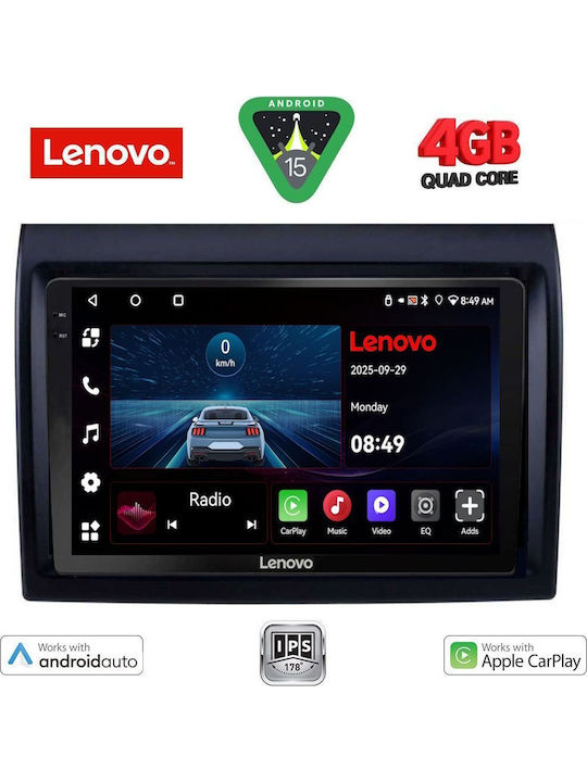 Lenovo Car Audio System for Fiat Ducato 2006-2011 (Bluetooth/USB/AUX/WiFi/GPS/Apple-Carplay/Android-Auto) with Touch Screen 9"