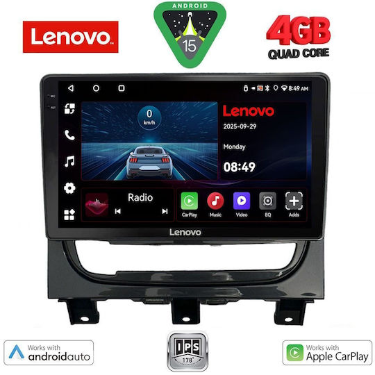 Lenovo Car Audio System for Fiat Strada 2012-2020 (Bluetooth/USB/AUX/WiFi/GPS/Apple-Carplay/Android-Auto) with Touch Screen 9"