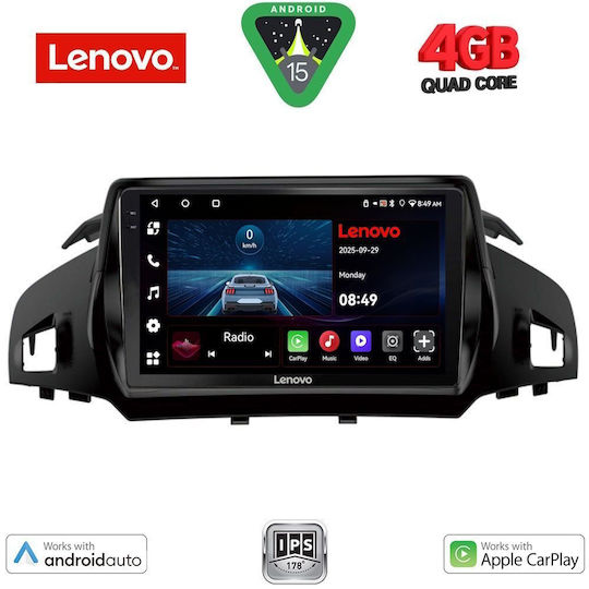 Lenovo Ηχοσύστημα Αυτοκινήτου για Ford Kuga / C-Max 2013-2019 (Bluetooth/USB/AUX/WiFi/GPS/Apple-Carplay/Android-Auto) με Οθόνη Αφής 9"