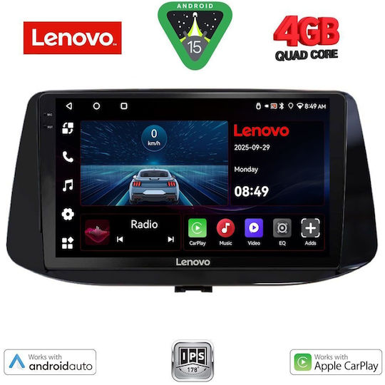 Lenovo Ηχοσύστημα Αυτοκινήτου για Hyundai i30 2018 (Bluetooth/USB/AUX/WiFi/GPS/Apple-Carplay/Android-Auto) με Οθόνη Αφής 9"