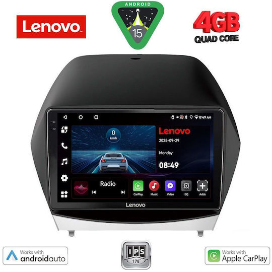 Lenovo Car Audio System for Hyundai iX35 2010-2015 (Bluetooth/USB/AUX/WiFi/GPS/Apple-Carplay/Android-Auto) with Touch Screen 10"