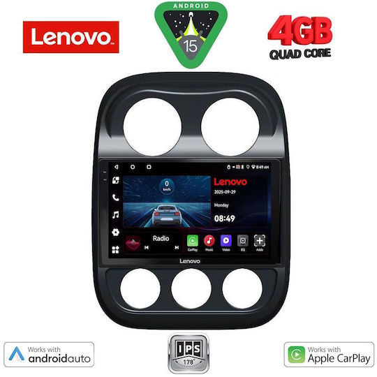 Lenovo Ηχοσύστημα Αυτοκινήτου για Jeep Compass / Patriot 2007-2016 (Bluetooth/USB/AUX/WiFi/GPS/Apple-Carplay/Android-Auto) με Οθόνη Αφής 10"