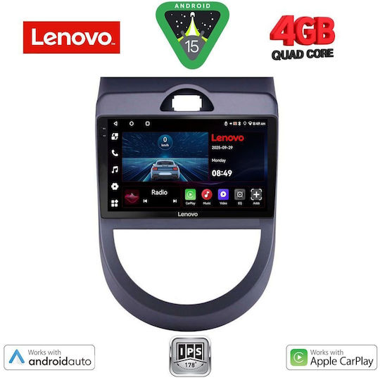 Lenovo Car Audio System for Kia Soul 2008-2013 (Bluetooth/USB/AUX/WiFi/GPS/Apple-Carplay/Android-Auto) with Touch Screen 9"