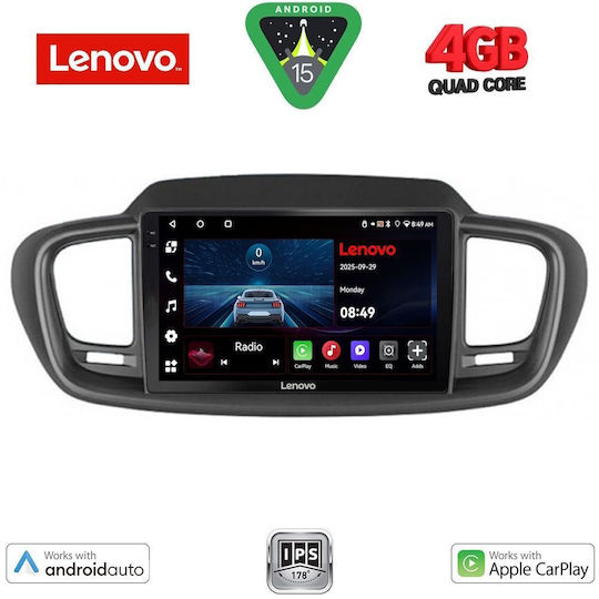 Lenovo Car Audio System for Kia Sorento 2014-2020 (Bluetooth/USB/AUX/WiFi/GPS/Apple-Carplay/Android-Auto) with Touch Screen 10"