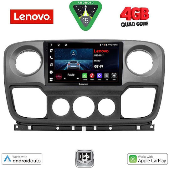 Lenovo Ηχοσύστημα Αυτοκινήτου για Opel Movano Renault Master Nissan NV400 2010-2020 (Bluetooth/USB/AUX/WiFi/GPS/Apple-Carplay/Android-Auto) με Οθόνη Αφής 10"
