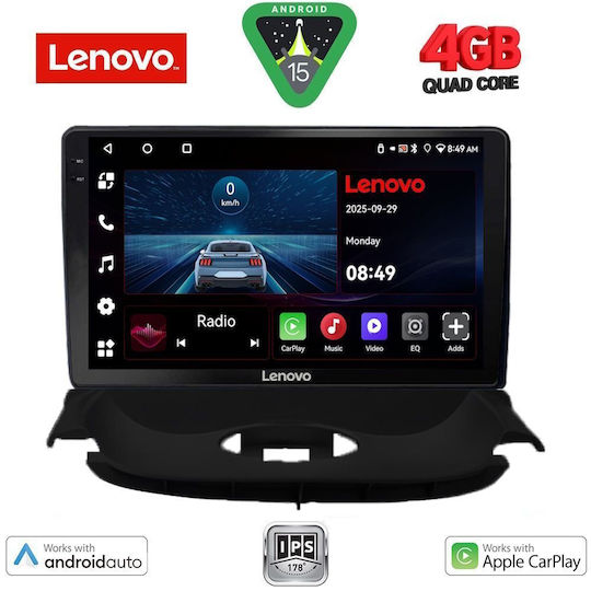 Lenovo Car Audio System for Peugeot 206 1998-2006 (Bluetooth/USB/AUX/WiFi/GPS/Apple-Carplay/Android-Auto) with Touch Screen 9"