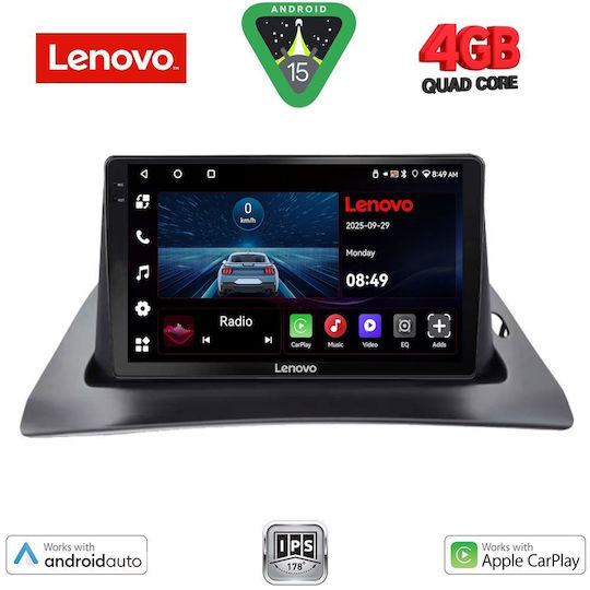 Lenovo Ηχοσύστημα Αυτοκινήτου για Renault Kangoo 2010 (Bluetooth/USB/AUX/WiFi/GPS/Apple-Carplay/Android-Auto) με Οθόνη Αφής 9"