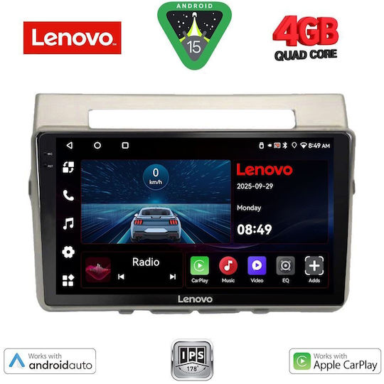 Lenovo Автомобилна Аудио Система (Блутут/USB/AUX/WiFi/GPS/Apple-Carplay/Android-Auto) с Тъчскрийн 9"
