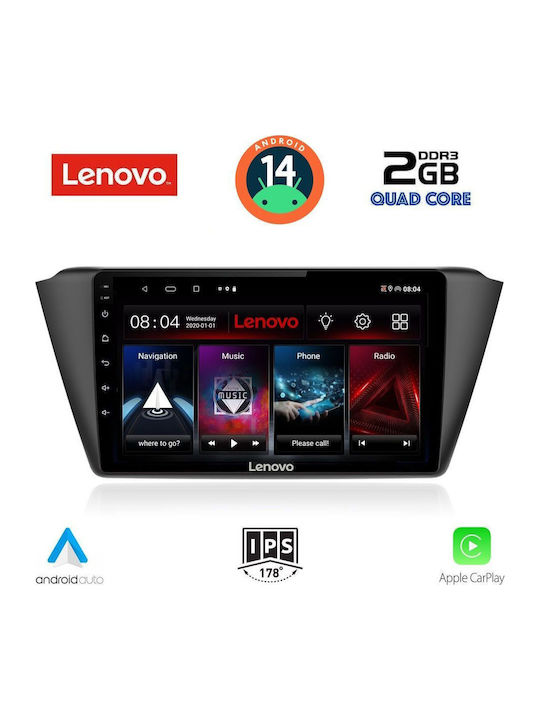 Lenovo Car Audio System for Skoda Fabia 2015 (Bluetooth/USB/AUX/WiFi/GPS/Apple-Carplay/Android-Auto) with Touch Screen 9"