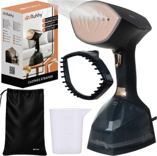 Ruhhy Garment Steamer Hand 2000W with Tank 360ml Black