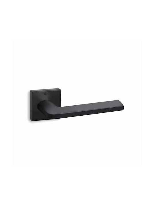 Convex Lever Front Door with Rosette 1085 Pair with Rosette Black