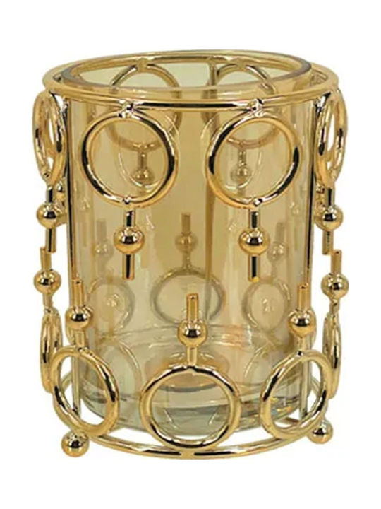 Marhome Candle Holder Metal in Gold Color 12x12x17cm 1pcs 15-40130