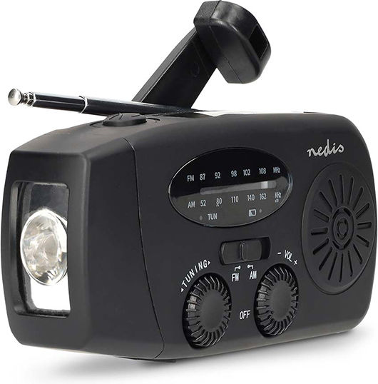 Nedis RDFMCR2000BK Portable Radio Solar with USB Black