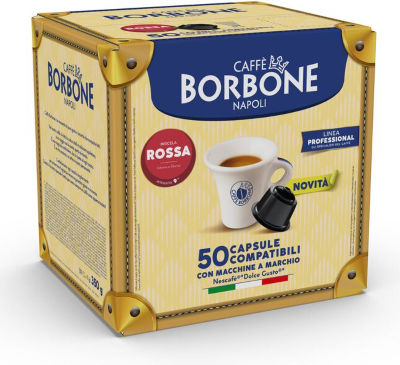 Caffe Borbone Kapseln Espresso Rosso Kompatibel mit Maschine Dolce Gusto 50Mützen