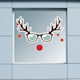 Etichete Pentru Vitrine și Pereți De Magazin Decorativ Crăciun Vitrină Reindeer Ochelari 60x44cm