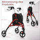 Costway Pliabil Rollator Aluminiu Roșuς