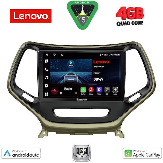 Lenovo Car Audio System for Jeep Cherokee 2014 (Bluetooth/USB/AUX/WiFi/GPS/Apple-Carplay/Android-Auto) with Touch Screen 10"