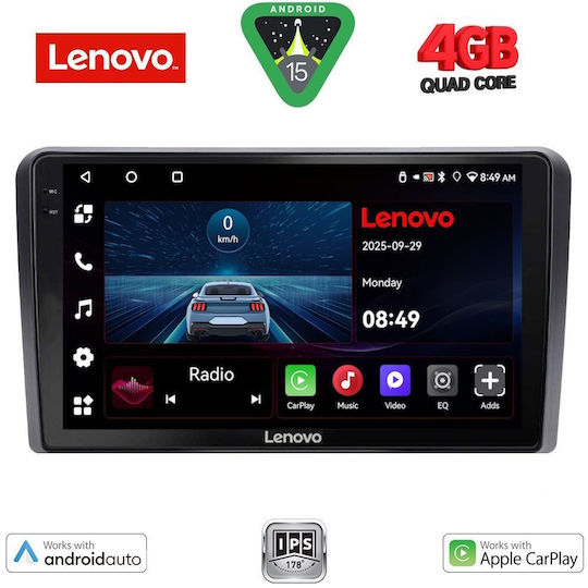 Lenovo Ηχοσύστημα Αυτοκινήτου για Ford Tourneo / Courier 2014 (Bluetooth/USB/AUX/WiFi/GPS/Apple-Carplay/Android-Auto) με Οθόνη Αφής 9"