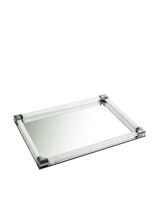 Wedding Tray made of Glass with Mirror Silver 1pcs