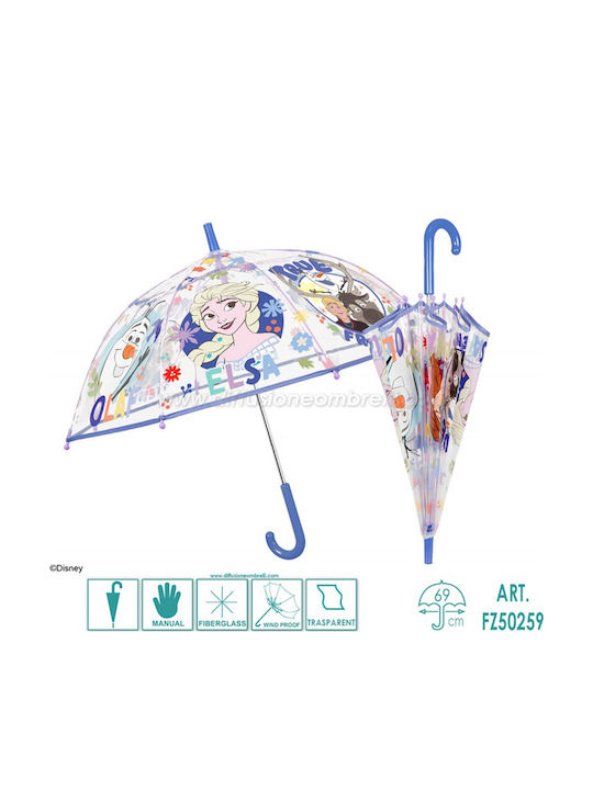 Perletti Kids Curved Handle Umbrella with Diameter 45cm Transparent