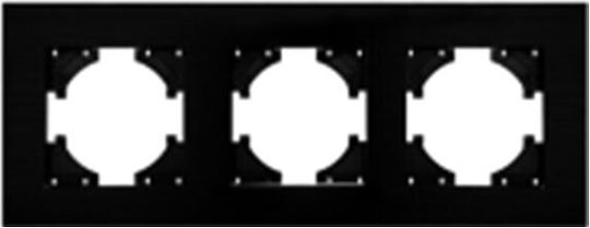 Triple Horizontal Black Switch Frame S203b