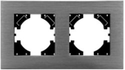 Double Horizontal Gray Switch Frame S202gr
