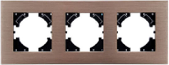 Triple Horizontal Gold Switch Frame S203g