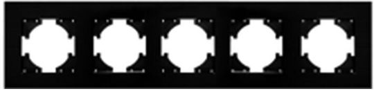 Switch Frame Five-Position Horizontal Black S205b