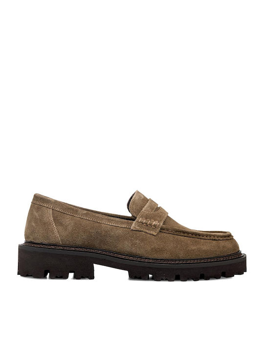 Leder Herren Mokassins in Braun Farbe