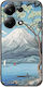 Ukiyo-e Fuji Lake Yamanaka Xiaomi Redmi Note 14s Черен TPU Силиконов Калъф