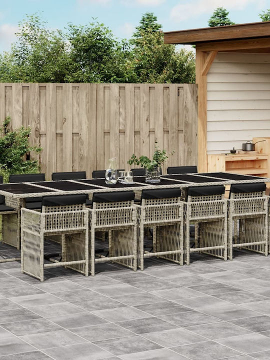 Set Sala De Mese Pentru Exterior 13 Piese Gri C...