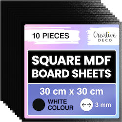 Creative Deco 10 X 30x30cm Black MDF Board 300 X 300 X 3 mm MDF Boards DIY Crafts Ideal Pyrography Laser Cutting Modeling Milling CNC Plotter Jigsaw