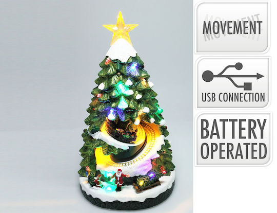Christmas Decorative Plastic Tree 38.8cm Battery Green