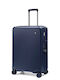 Puccini Monte Carlo Μεσαία Βαλίτσα Ταξιδίου Σκληρή Navy Blue με 4 Ρόδες Ύψους 65.5εκ.