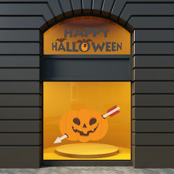 Halloween Schaufenster Anzeige Die Liebe Kürbisse 65x70cm