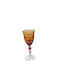 Marva Set of Glasses Water made of Glass in Orange Color Stemmed 220ml 6pcs