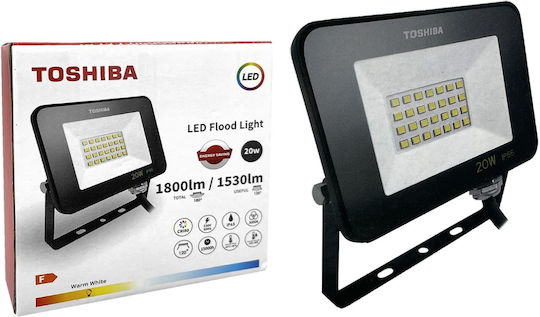 Toshiba Στεγανός Προβολέας LED 20W Θερμό Λευκό 3000K IP65