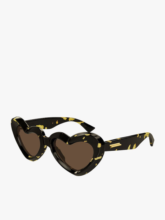 Bottega Veneta Feminini Ochelari de soare cu Maro Tortoise Cadru și Maro Lentilă BV1432S 002