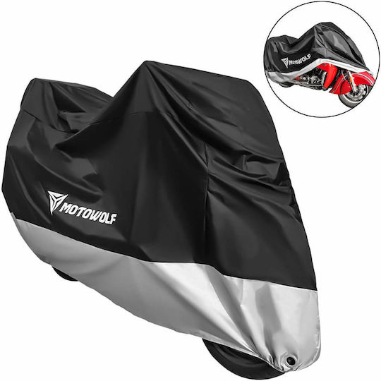 Motowolf Κουκούλα Μηχανής Αδιάβροχη Mdl0802b Extra Large Μ230xΠ95xΥ125εκ.