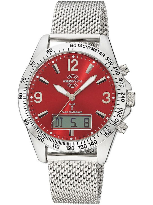 Master Time Ψηφιακό Ανδρικό Ρολόι 42mm Χρονογράφος Μπαταρίας Ασημί