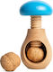Creative Home Hölzener Nussknacker Pilzform 10 X 7 Cm Blaues Hut Natürliche Buche Holz Schraubenmechanismus Robuste Praktisch