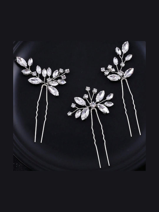TakTakBaby Set of Kids Hair Clips with Hair Clip in Silver Color 3pcs