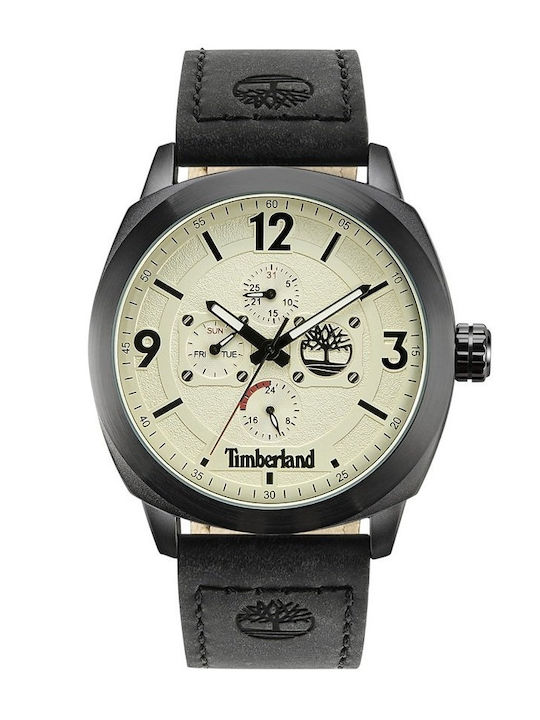Timberland Ανδρικό Ρολόι Μπαταρίας με Μαύρο Δερ...