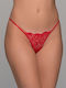 Women's String with Lace Red