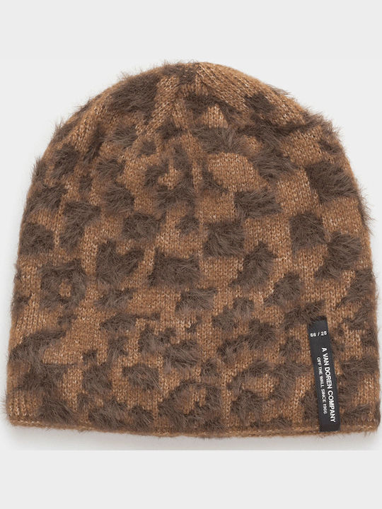 Beanie Unisex Σκούφος Πλεκτός σε Καφέ χρώμα