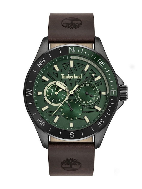 Timberland Γυναικείο Ρολόι 46mm Μπαταρίας με Καφέ Δερμάτινο Λουράκι