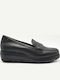 Leather Women's Loafers in Black Color