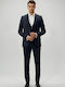 Men's Suit with Vest Slim Fit Navy
